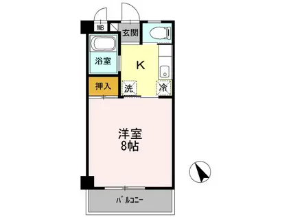 棒屋第2城北ハイツ(1K/3階)の間取り写真