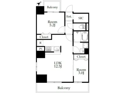 CASA MARIPOSA(2LDK/7階)の間取り写真