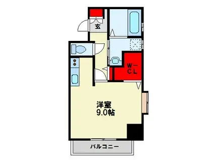 ラグーナ黒崎(ワンルーム/6階)の間取り写真