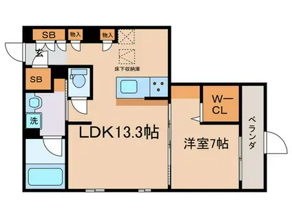 シャーメゾン御所一条(1LDK/1階)の間取り写真