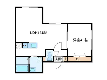 IL CUORE DUE イルクオーレドゥーエ(1LDK/4階)の間取り写真