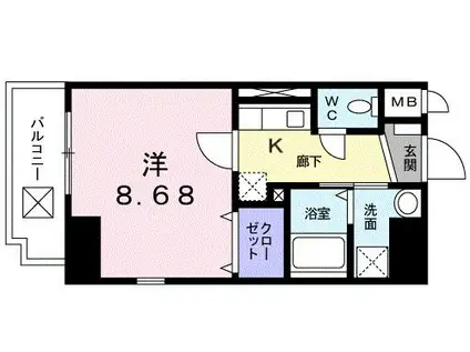 エルステージY・M・J(1K/5階)の間取り写真