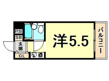 朝日プラザ甲子園(ワンルーム/3階)の間取り写真