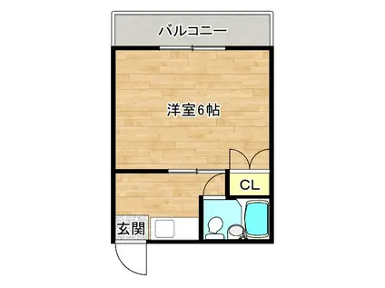 ロイヤル大池橋(ワンルーム/2階)の間取り写真