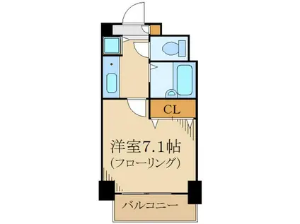 パークヒルズ落合(1K/4階)の間取り写真