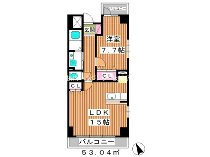 さくらアヴェニュー(1LDK/9階)の間取り写真