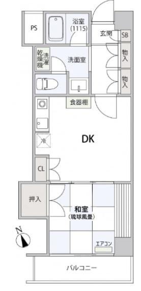 コンフォート文京小石川(1DK/2階)の間取り写真