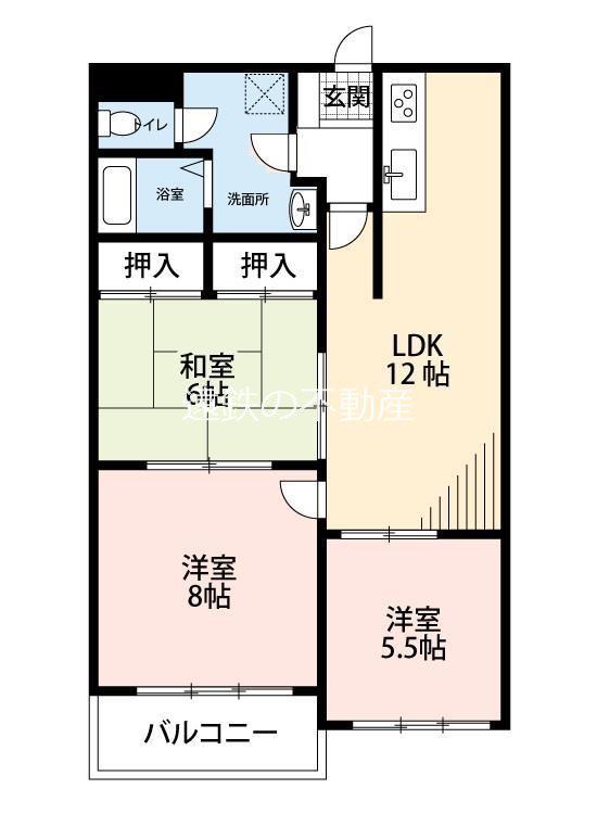 ダイヤモンド寿泉(3LDK/2階)の間取り写真