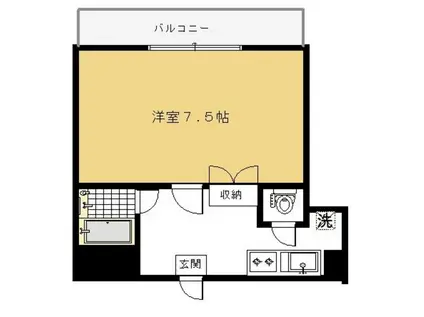 アーバンハウス平尾(1K/3階)の間取り写真