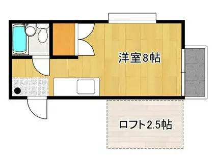 メイプルハウス武田(ワンルーム/2階)の間取り写真