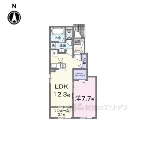 シルエーラ セットB(1LDK/1階)の間取り写真
