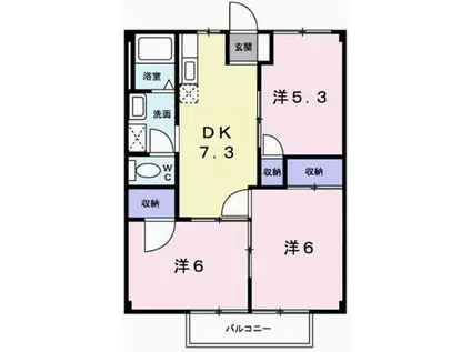 サンライズ青山(3DK/1階)の間取り写真