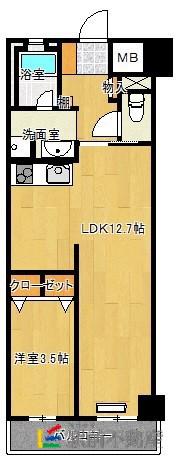 プルミエマンション(1LDK/3階)の間取り写真