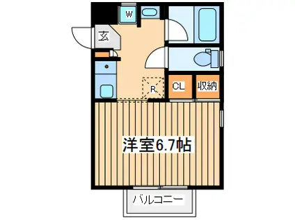 フレンドリーハウス(1K/1階)の間取り写真