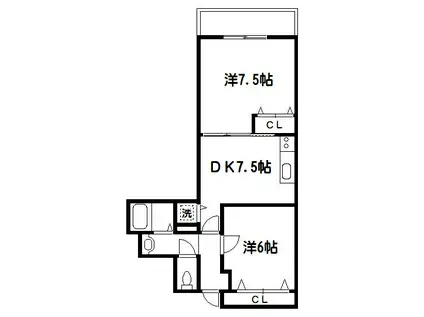 エクセル中野(2DK/4階)の間取り写真