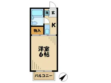 ジョイフルハイム(1K/1階)の間取り写真