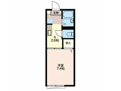 マイルーム洞町(1K/1階)の間取り写真