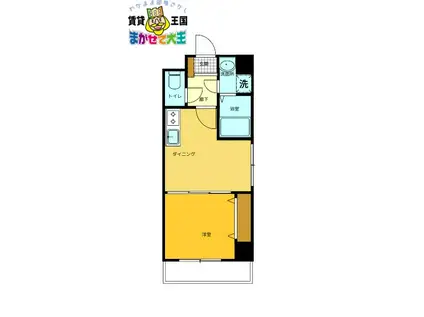 スリードット(1DK/3階)の間取り写真