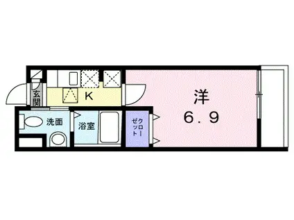 ウェルスクエア中野(1K/1階)の間取り写真