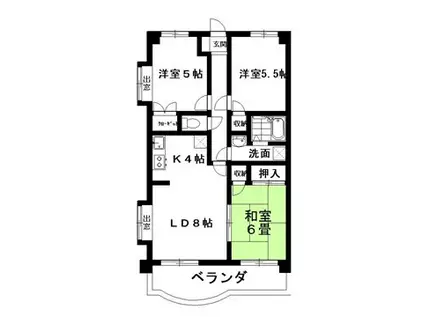 グローブ9(3LDK/4階)の間取り写真