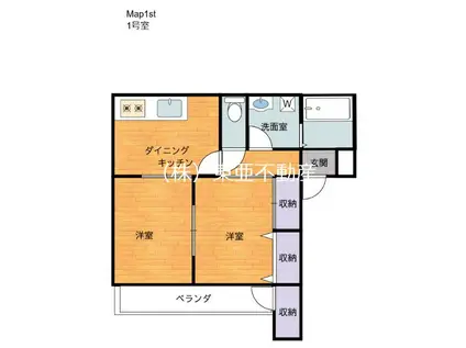 MAP・1ST(1LDK/1階)の間取り写真