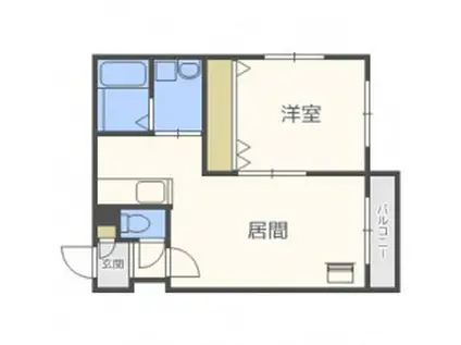 グランディールN9(1LDK/2階)の間取り写真