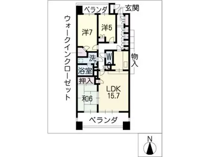 パークシティタワーズガーデン/セントラルエア(3LDK/3階)の間取り写真