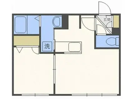 エヴァ北円山(1LDK/1階)の間取り写真