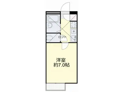 アップルハウス十日市(1K/2階)の間取り写真