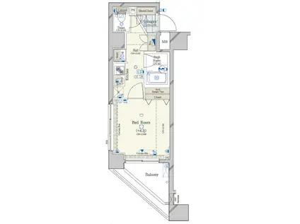 コンシェリアR 錦糸町(1K/5階)の間取り写真