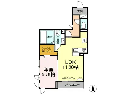 アイズガーデン(1LDK/2階)の間取り写真