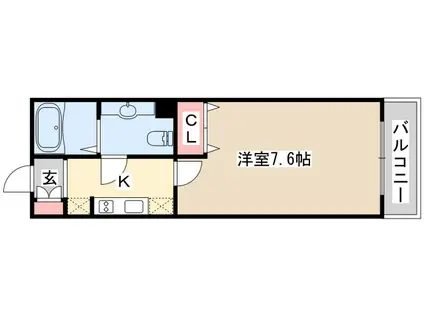 インベスト神戸エアフロント(1K/6階)の間取り写真