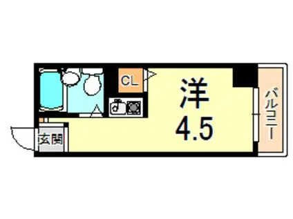 アンピエス六甲(ワンルーム/2階)の間取り写真