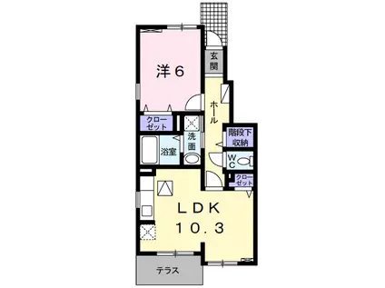 リノ小松原 II(1LDK/1階)の間取り写真