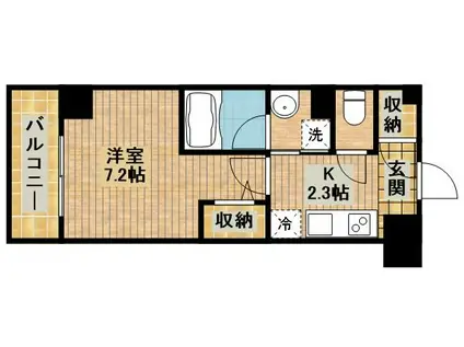 VIVACE(1K/2階)の間取り写真