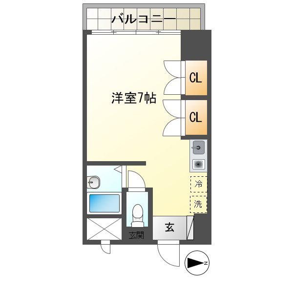 クーブス(ワンルーム/2階)の間取り写真