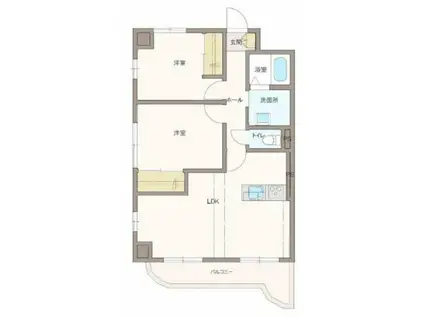 サンモール・シャトー(2LDK/2階)の間取り写真