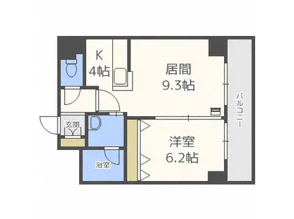 レジディア札幌駅ノース(1LDK/8階)の間取り写真