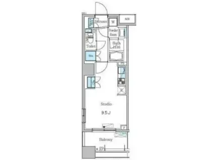 パークキューブ亀戸(ワンルーム/5階)の間取り写真