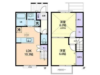 SUN PARK ILIS(2LDK/1階)の間取り写真