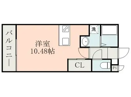 RIPOSO高見(ワンルーム/2階)の間取り写真