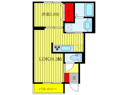 LIBERTE(1LDK/1階)の間取り写真