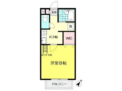 レガーロ・K(1K/2階)の間取り写真