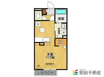 ジュ シ サン ハウス巨勢(ワンルーム/1階)の間取り写真