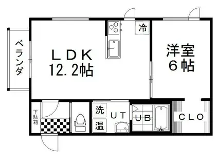 ハイツ プチ・ルポ(1LDK/3階)の間取り写真