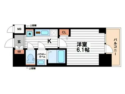 プレサンス松屋町ヴィゴラス(1K/5階)の間取り写真