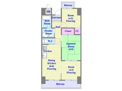 オスプリー塩屋(2LDK/5階)の間取り写真