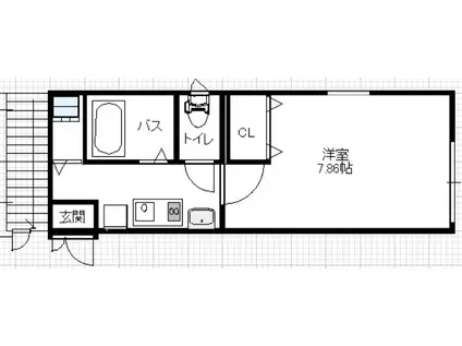 グランドコート千歳烏山(1K/1階)の間取り写真
