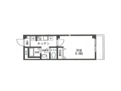 ミア・カーサ横浜橋(1K/3階)の間取り写真