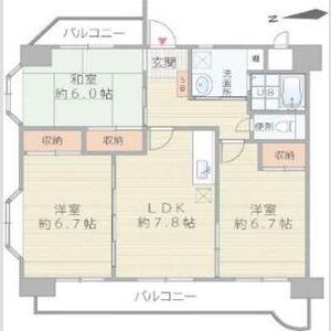ラフォーレ平野(3LDK/3階)の間取り写真
